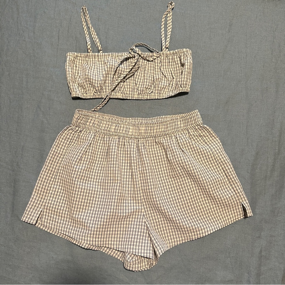 Elce Swim Summer Plaid Two-Piece Set - Small